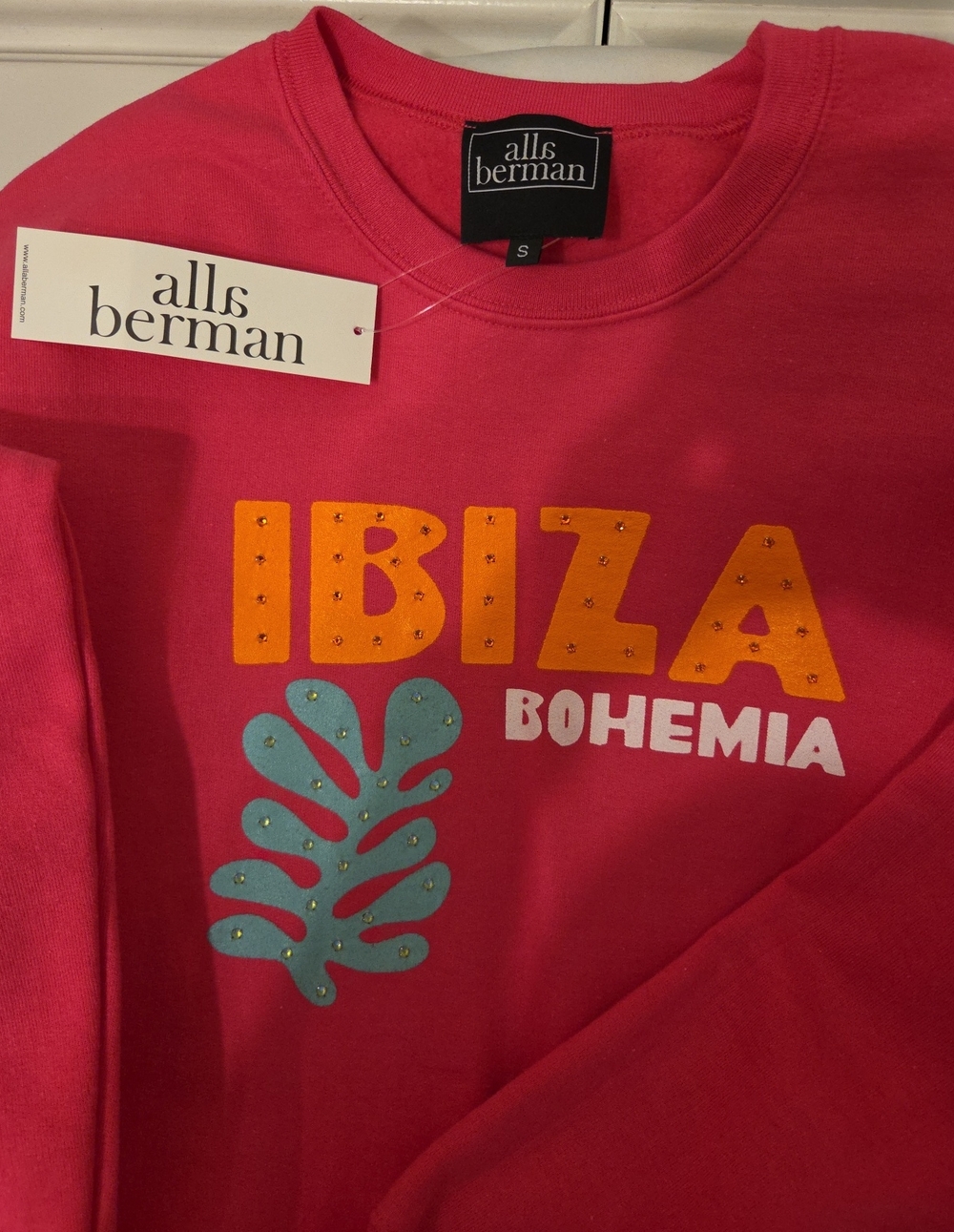Alla Bermam 'Ibiza Bohemia' Hot Pink Graphic Sweatshirt